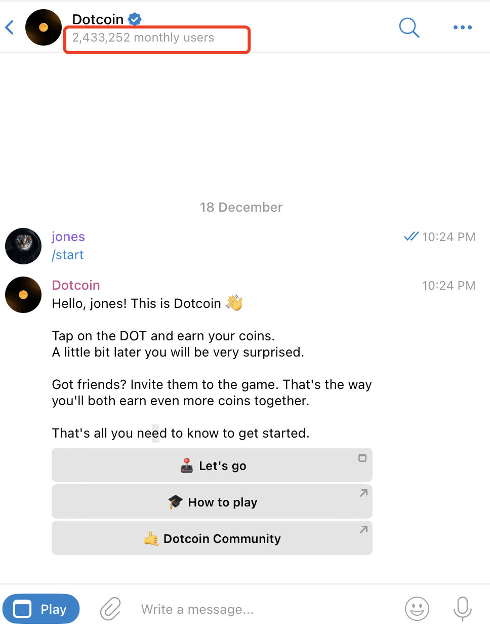 Telegram游戏Dotcoin玩法介绍及最新资讯