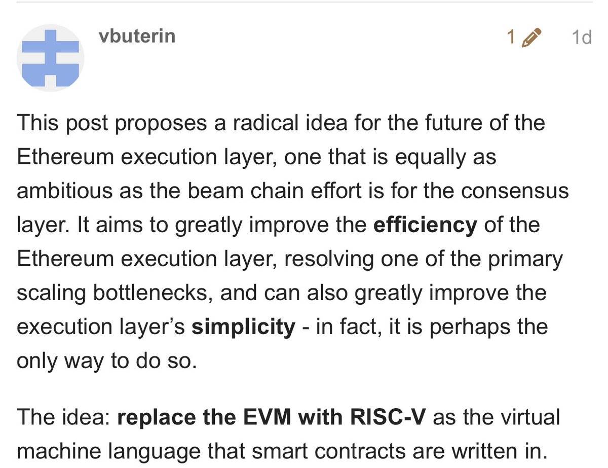 Vitalik提议用RISC-V替代EVM：区块链底层技术革新解析