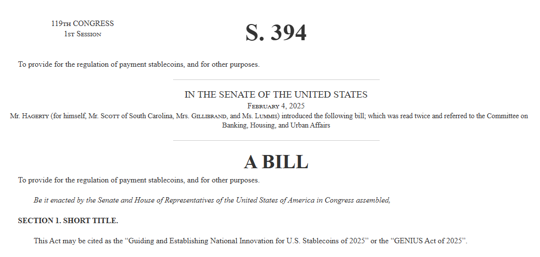 美国稳定币天才法案的重要性与深远影响不可忽视